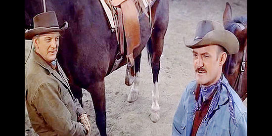 Denver Pyle as Doc Webber and Dan Sheridan as Woody Baines, two of MacGuire's men in King of the Wild Stallions (1959)