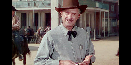 Frank Wilcox as Pat Garrett, the lawman sent to Lincoln County to establish law and order in The Kid from Texas (1950)