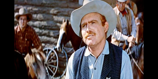 Gene Evans as Sheriff Abner Crowley, forming a posse to track down Clinton Gunston in Money, Women and Guns (1958)