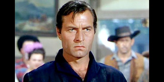 George Montgomery as Jack McCall, ready for a showdown now that he knows the truth in Jack McCall, Desperado (1954)