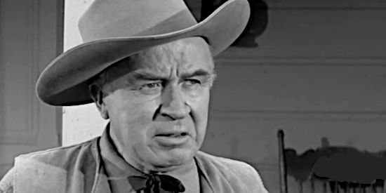 Harry Shannon as patriarch of the Corley family, rich ranchers used to getting their way in Dutch Flats in Man or Gun (1958)