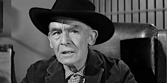 James Gleason as Sheriff Jackson, a lawman who prefers to let gunplay sort itself out in Man or Gun (1958)