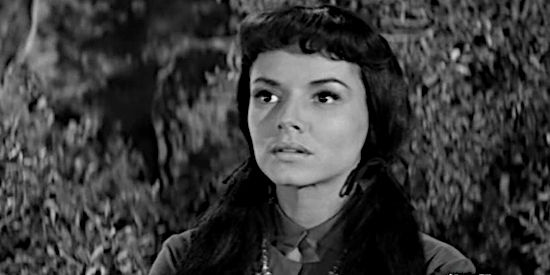 Jil Jarmyn as the Indian girl who married Pinch Corley, setting him against his father in Man or Gun (1958)