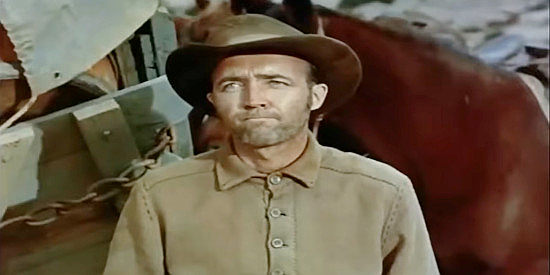 John Alvin as Luke Thomas, a family man recruited to stay behind with a broken wagon in Kentucky Rifle (1956)