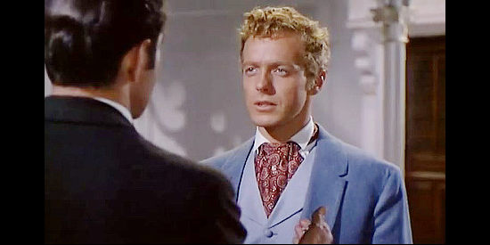 John Bauer as Laurent Dureau, deciding to pay off a gambling debt with his sister's heirloom diamond necklace in Mississippi Gambler (1953)