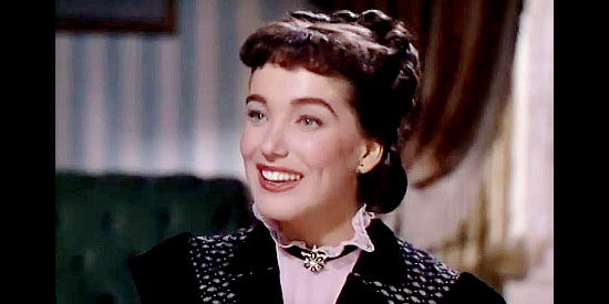 Julie Adams as Ann Conant, the woman Mark Fallon helps settle in New Orleans following the death of her brother in Mississippi Gambler (1953)