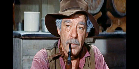 Lon Chaney Jr. as Art Birdwell, down-on-his luck miner and friend of Henry Devers in Money, Women and Guns (1958)