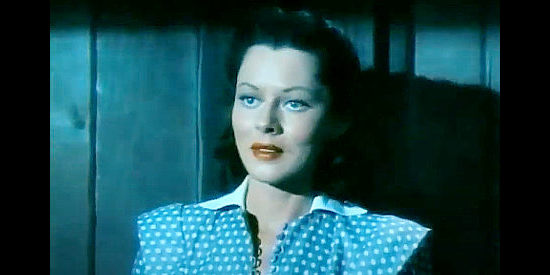 Lorna Gray (aka Adrian Booth as Lia Wilson, a girl from the other side of the tracks who works for Ira Jordan in Oh! Susanna (1951)
