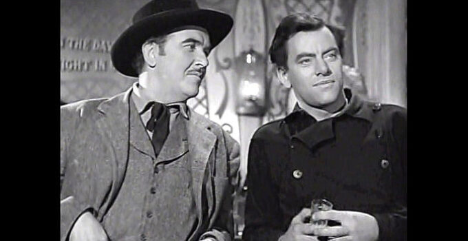 Preston Foster as John Kelley and John Ireland as Bob Ford in I Shot Jesse James (1949)