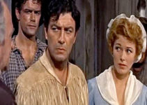Robert Taylor as an upset Bushrod Gentry with Mary Stuart Cherne (Eleanor Parker) in Many Rivers to Cross (1955)