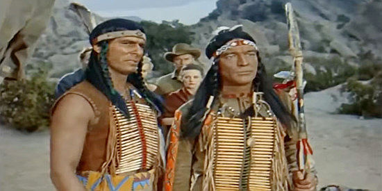 Roby Mallinson (right) as the Comanche chief with his interpretor (George Keymas) in Kentucky Rifle (1956)