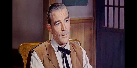 Rory Malinson as Sheriff Cap Fellows, listening to Randy Burke's version of events in King of the Wild Stallions (1959)