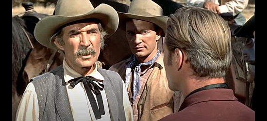 Trevor Bardette as Tomahawk Sheriff Dunham, a lawman in need of help solving a series of robberies in The Man from Bitter Ridge (1955)