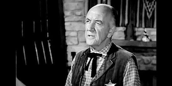 Addison Richards as Tom Jones, an aging sheriff in need of a helping hand in Gunsight Ridge (1957)