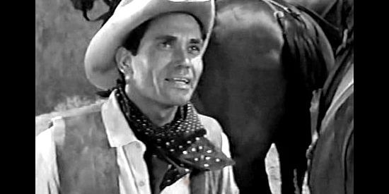 Anthony George as Juan Morales, trying to hitch a ride on the stagecoach after his horse breaks a leg in Gunfire at Indian Gap (1957)