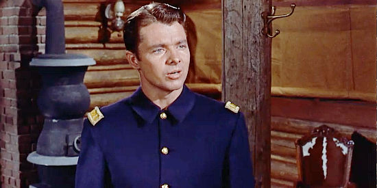 Audie Murphy as Lt. Frank Hewitt, defending his decision to warn the women of Texas in The Guns of Fort Petticoat (1957)