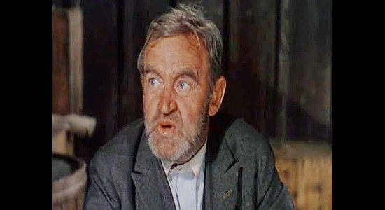 Barry Fitzgerald as R.R. Jarboe, fretting about all the money he's losing while someone else mines land he owns in Silver City (1951)