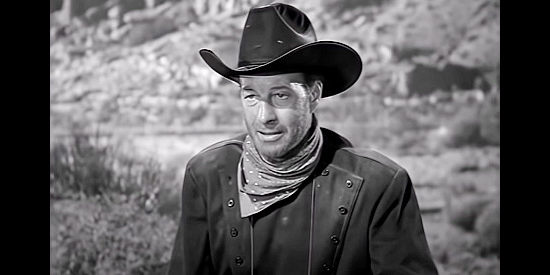 Bill Elliott as Ringo, one the run from the law and about to ride into a range war in The Savage Horde (1950)