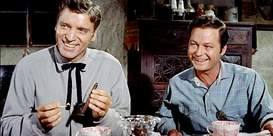 Burt Lancaster as Wyatt Earp and DeForest Kelley as Morgan Earp in Gunfight at the O.K. Corral (1957)