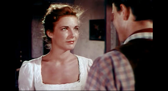 Cathy Downs as Kathleen Boyce, the woman who loves Tom Cloud more than her husband in The Sundowners (1950)