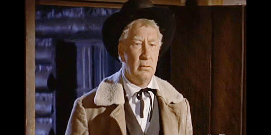 Chill Wills as the preacher who pushes for a peaceful resolution with cattleman Grimsell, who's threatening to drive his cattle through town in Gun Glory (1957)