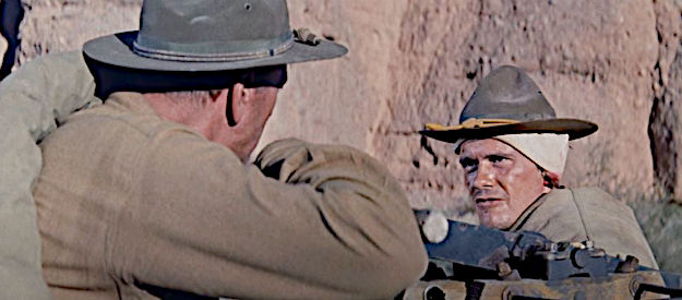 Dick York as Pvt. Wilbur Renziehausen, one of Maj. Thorn's reluctant heroes in They Came to Cordura (1959)