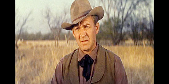 Forrest Tucker as John Bravos, the lawman who vows to kill his brother if he goes outlaw again in Gunsmoke in Tucson (1958)