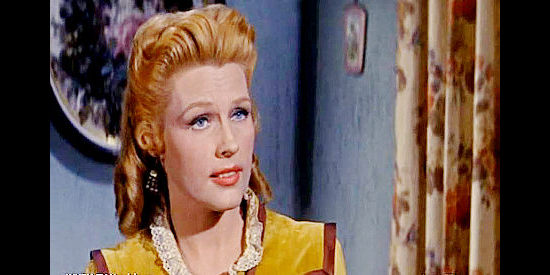 Gale Robbins as Lou Crenshaw, waiting for Chip to make a big score before they settle down together in Gunsmoke in Tucson (1958)