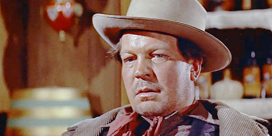 Gordon Tanner as Bud Wilkins, backing down from Tibbs' hide-away derringer in The Sheriff of Fractured Jaw (1958)
