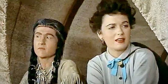 Irene Tedrow as Ptewaquin with Aurelie St. Clair (Faith Domergue), the woman she cares for in Sante Fe Passage (1955)