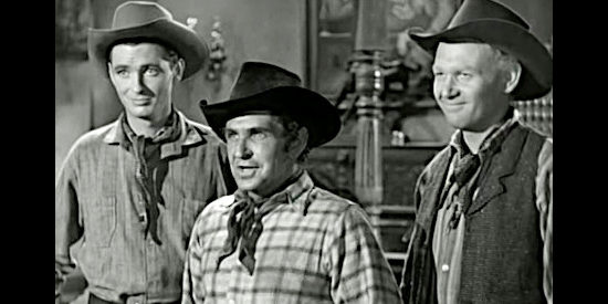 James O'Hara as Jim Dane, Bob Steele as Bob Coolidge and Harry Carey Jr. as Dobe Frakus, three of Miller's cowhands in San Antone (1953)