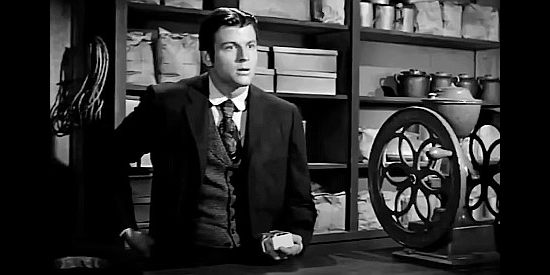 Jody McCrea as the groom who has his wedding interrupted in Gunsight Ridge (1957)