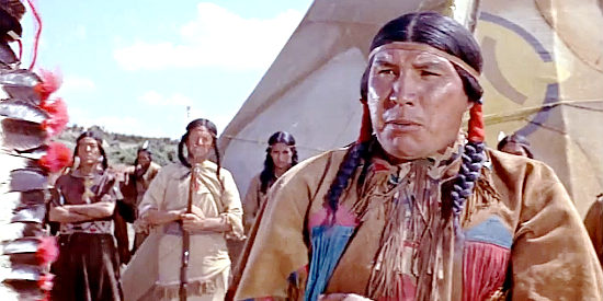 Jonas Applegarth as Running Deer, one of the Indians Tibbs befriends in The Sheriff of Fractured Jaw (1958)