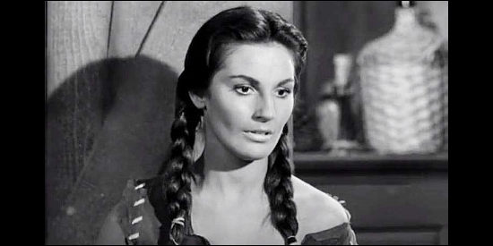 Lita Milan as Meeteetse, the Indian girl who leads the law to the Nighthawk gang in Gun Brothers (1956)