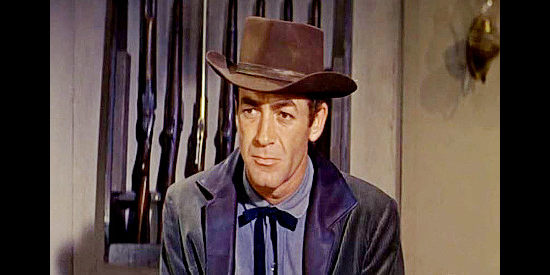 Mark Stevens as Chip Coburn, vowing to turn his back on his outlaw ways in Gunsmoke in Tucson (1958)