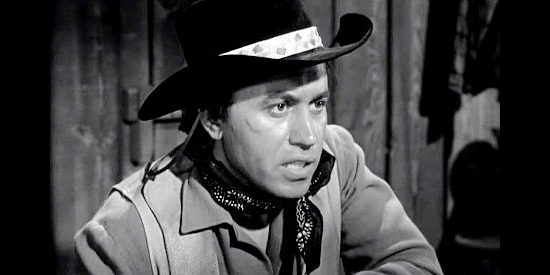 Michael Ansara as Shawnee Jack, Jubal Santee's sidekick in his thievery in Gun Brothers (1956)