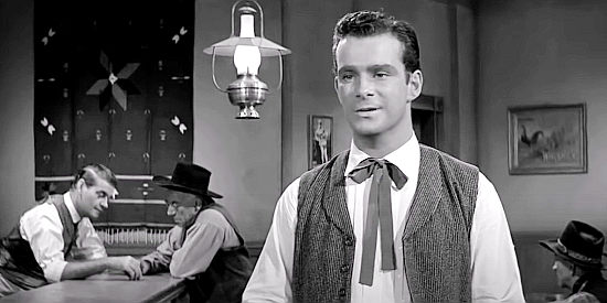 Michael Mason as Les Patton, Jill Crane's young lover and protector in Showdown at Boot HIll (1958)