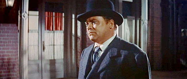 Mickey Shaughnessy as Deputy Will Motely, assigned the job of trailing Ed Hackett in Gunman's Walk (1958)