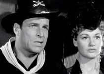 Buster Crabbe as Chad Santee with Ann Robinson as Rose Fargo in Gun Brothers (1956)
