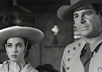 Katy Jurado as Mistania Figueroa and Rod Cameron as Carl Miller, on a dangerous journey in San Antone (1953)