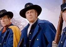 PROMO -- Philip Carey as Capt. Tennick, Gary Cooper as Maj. Lex Kearney and Guinn Williams as Sgt. Snow in Springfield Rifle (1952)