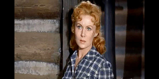 Rhonda Fleming as Jo, trying to make a new start with the Earley men after moving away from a lecherous brother-in-law in Gun Glory (1957)