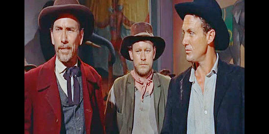 Robert Stack as Owen Pentecost with Rogers (Dan White, left) and Ralston (William Phipps), two of the southerners in Great Day in the Morning (1956)
