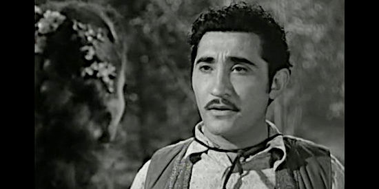 Rodolfo Acosta as Chino Figueroa, the Mexican who falls for Julia Allerby and nearly loses his life as a result in San Antone (1953)