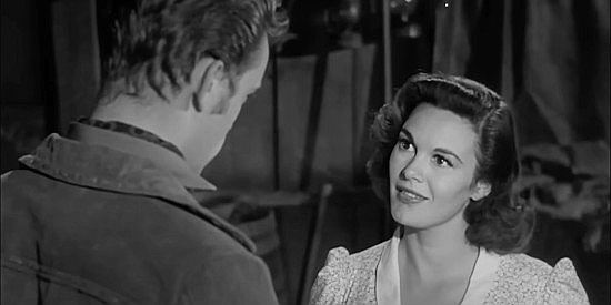 Skip Homeier as Clay Anderson, before he shows his true colors to Peg Jarrett (Patricia Medina) in Stranger at My Door (1956)