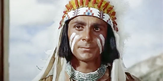 Steven Ritch as Black Cat, leading the Seminole tribe in a new war on the whites in Seminole Uprising (1955)