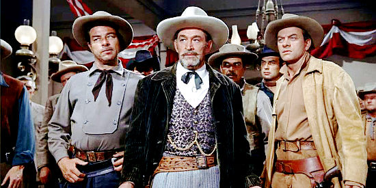 Ted de Corsia (middle) as Shanghai Pierce, a trail boss determined to cause trouble for Wyatt in Gunfight at the O.K. Corral (1957)