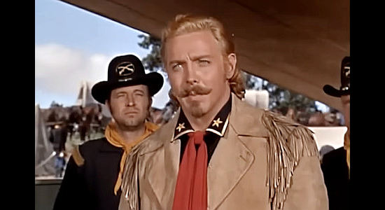 Britt Lomond as George Armstrong Custer, itching for glory, orders be damned, in Tonka (1956)