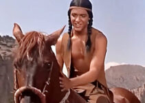 Sal Mineo as White Bull with the captured wild horse he named Tonka in Tonka (1956)