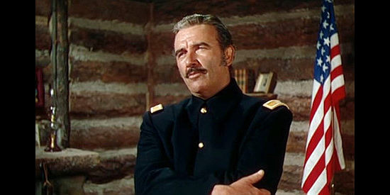 Preston Foster as Col. Carrington, trying to keep peace with the Sioux in Tomahawk (1951)